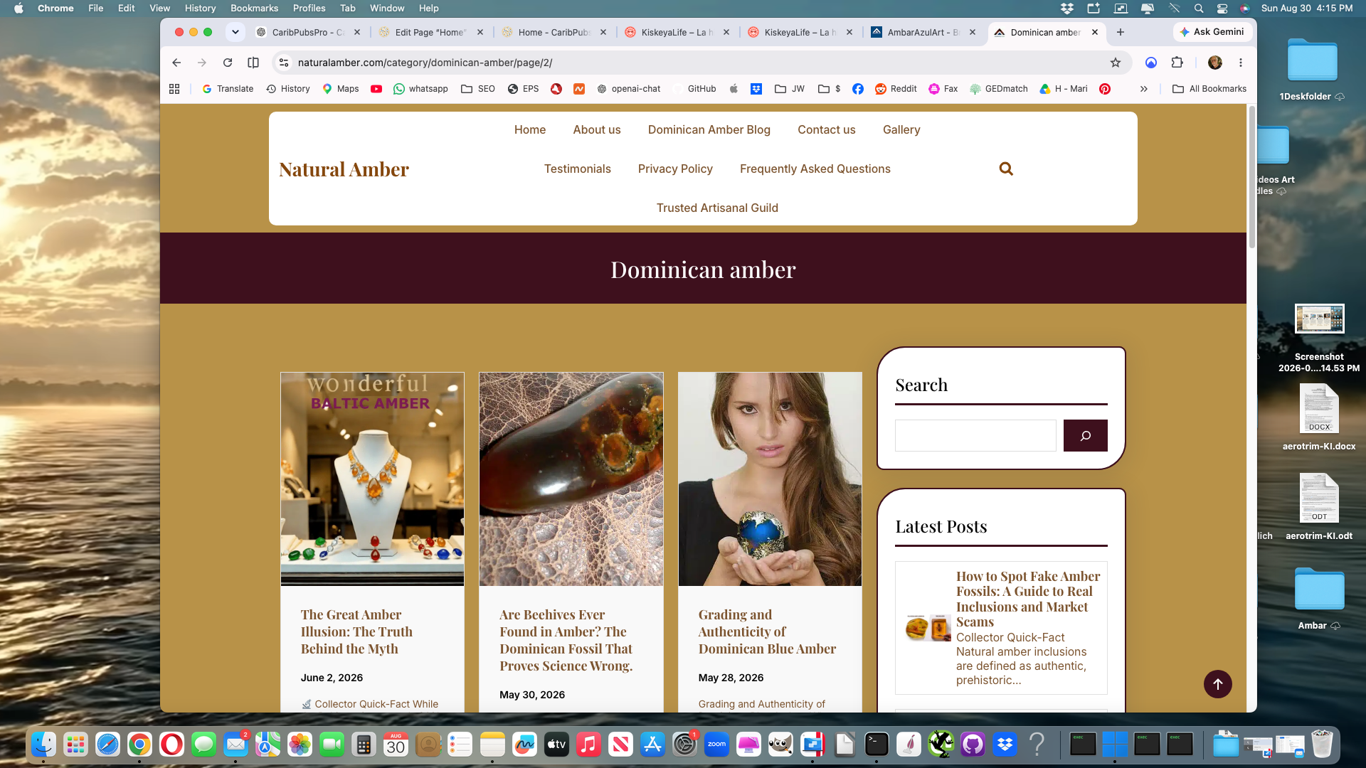 NaturalAmber website