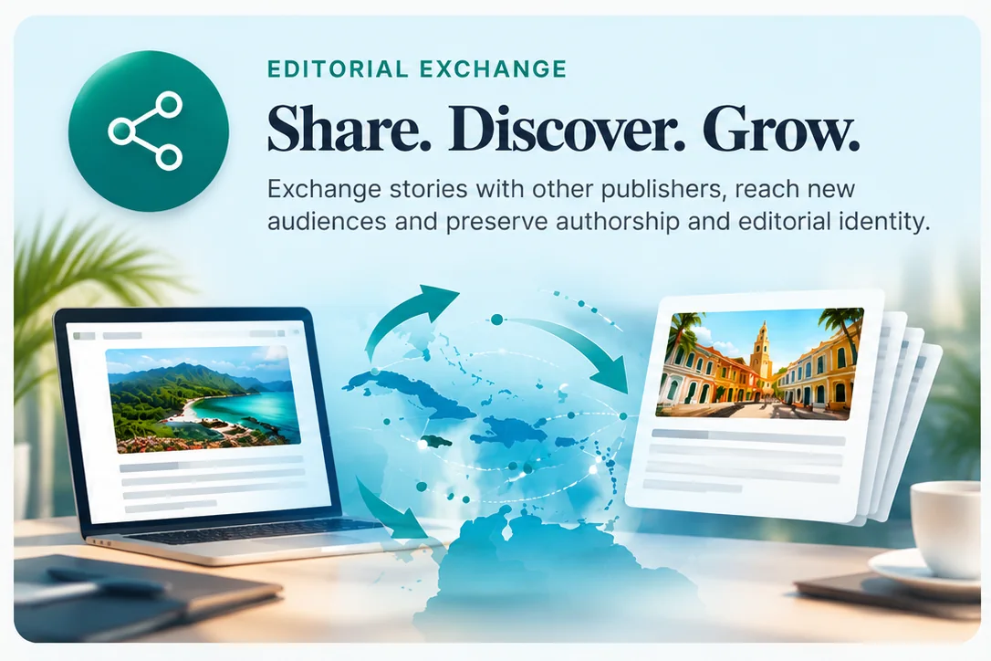 Independent publications exchanging stories while preserving authorship and editorial identity.