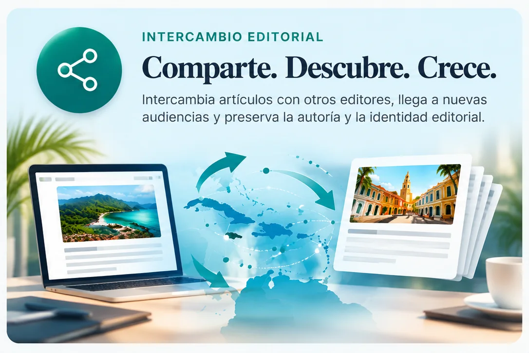 Publicaciones independientes intercambiando artículos, preservando la autoría y la identidad editorial.